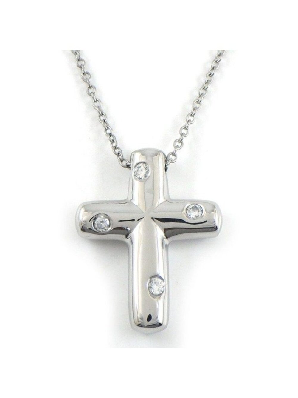 Tiffany & Co Necklace Dots Cross 4 Points Diamond